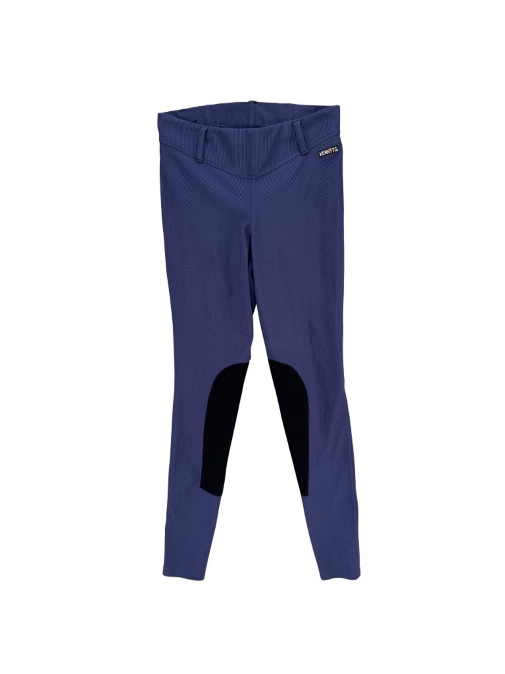 Kerrits Performance Knee Patch Riding Tights Womens Blue Ribbed Stretch Size M